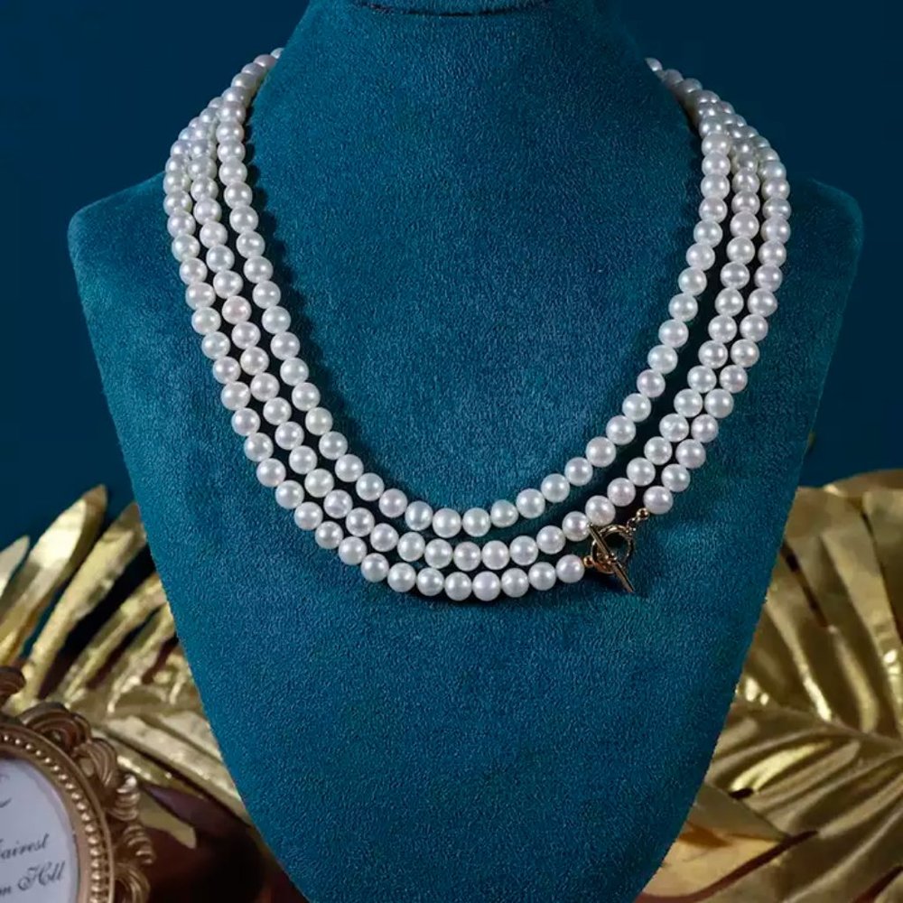 Chain Natural Freshwater Pearl Necklace High Quality